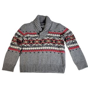 Osh Kosh B'Gosh gray red white pullover cardigan